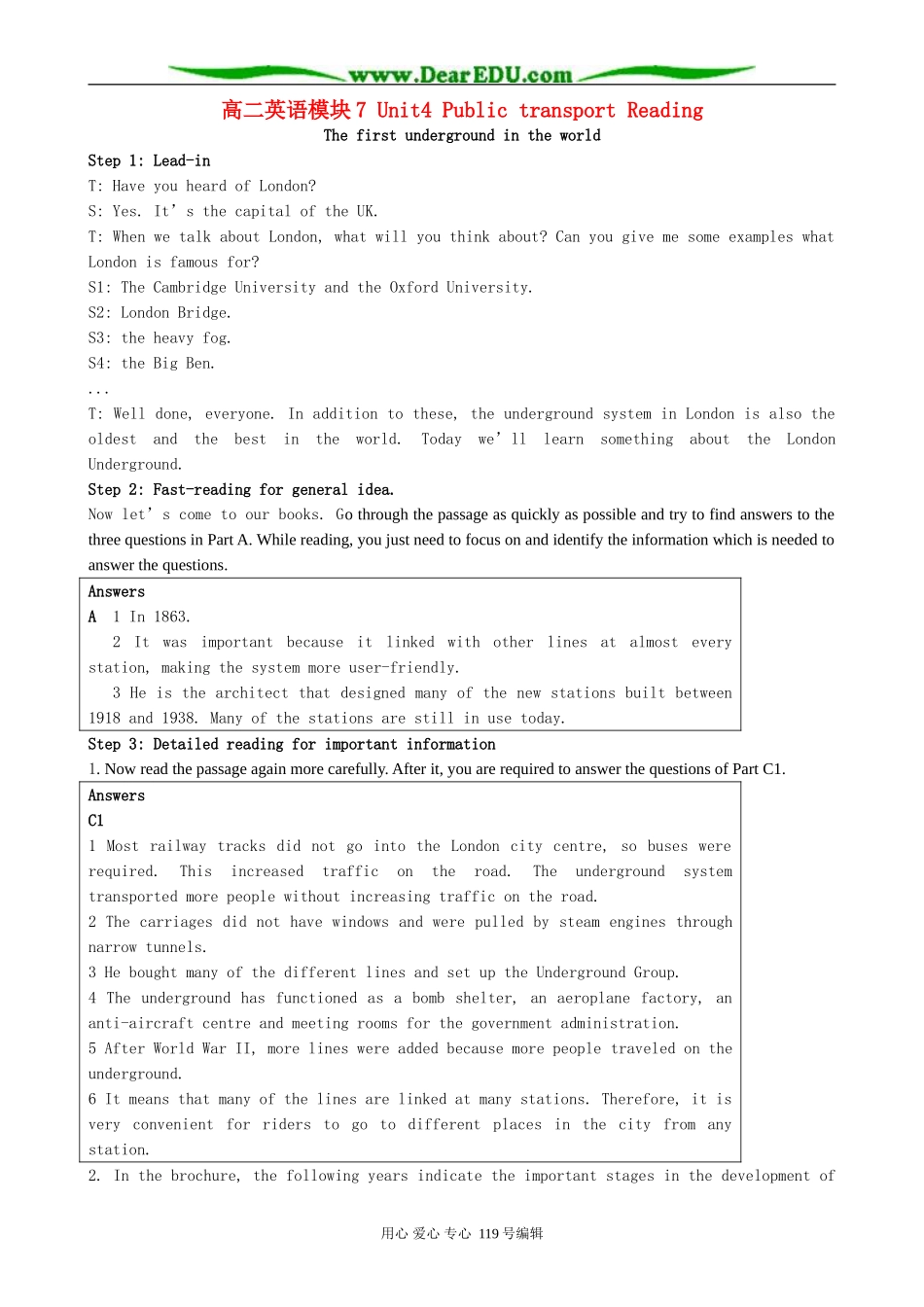 高二英语模块7 Unit4 Public transport Reading 牛津英语_第1页