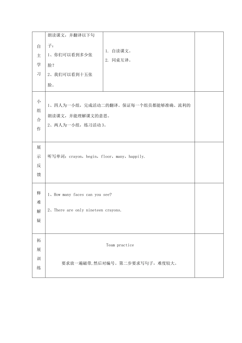 五年级英语上册 Module 5 Unit 1 There are only nineteen crayons（第1课时）教案 外研版（三起）-外研版小学五年级上册英语教案_第2页