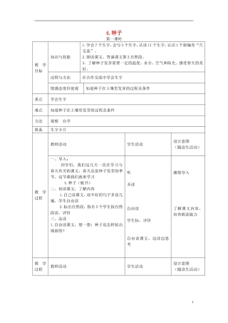 一年级语文下册 种子 2教案 北京版