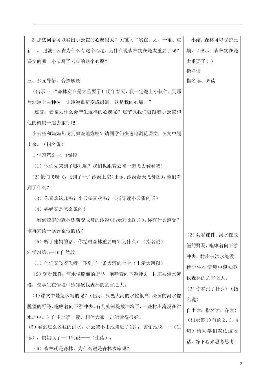 四年级语文下册 云雀的心愿5教案 苏教版_第2页