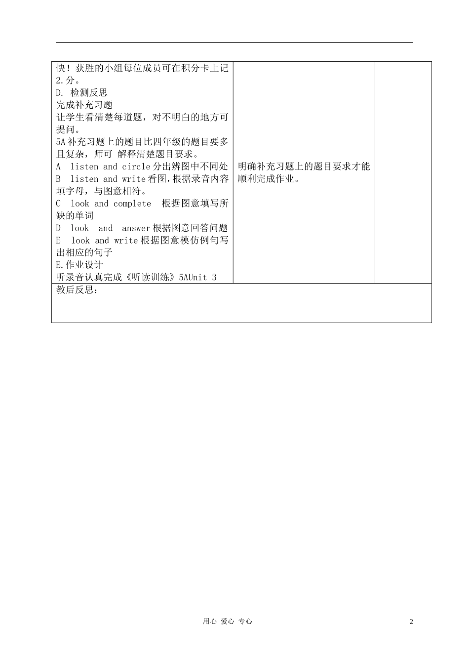 五年级英语上册 Unit 4 Halloween Lesson 2 第五课时教案 苏教牛津版_第2页