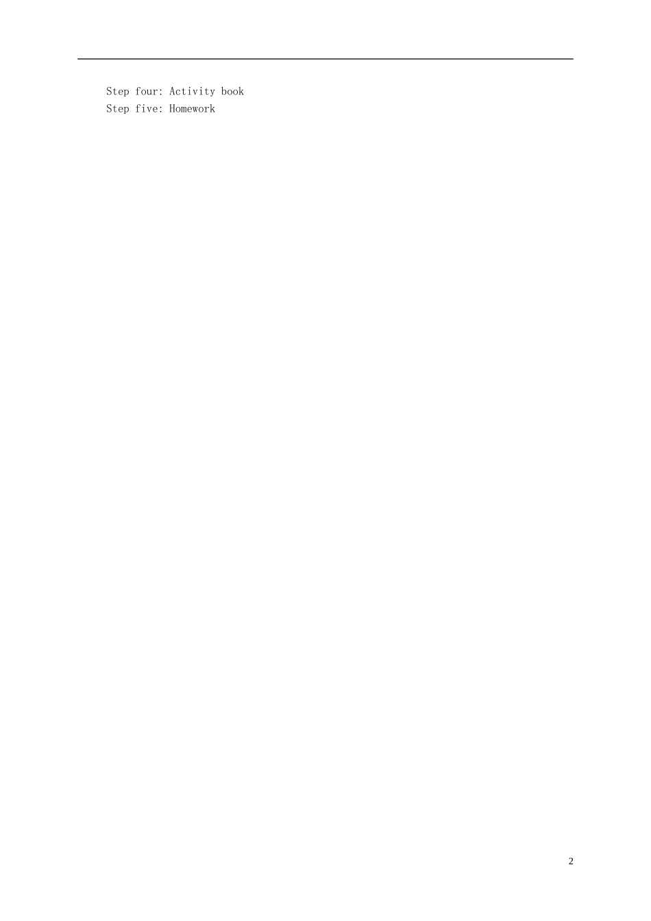 五年级英语下册 unit3 lesson21（1）教案 冀教版_第2页