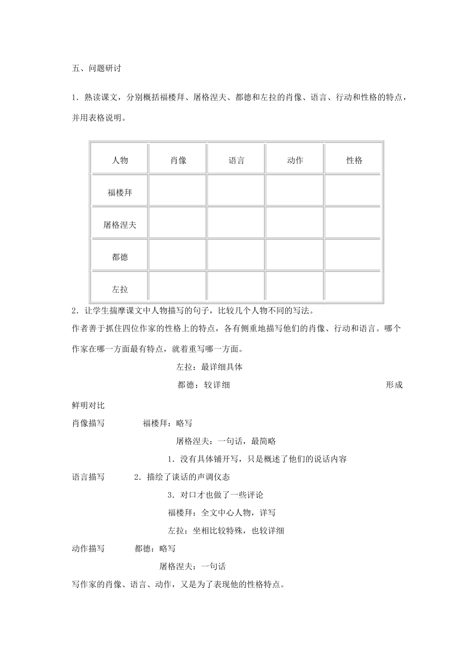 七年级语文下册 第14课《福楼拜家的星期天》教学设计2 人教新课标版教材_第2页