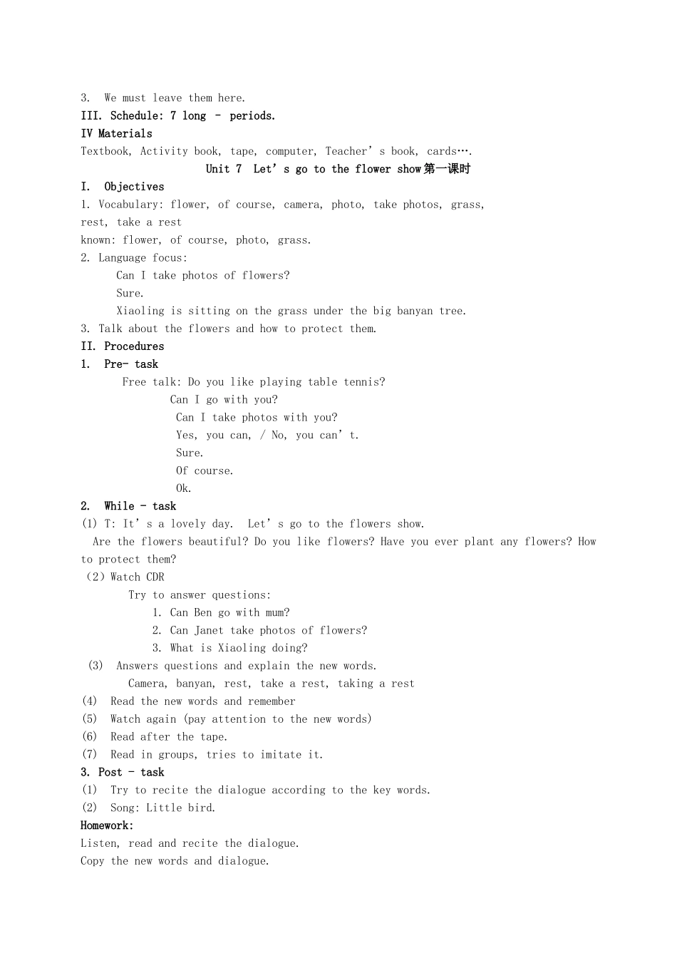 五年级英语上册 Module 3 Unit 7(8)教案 广州版_第2页