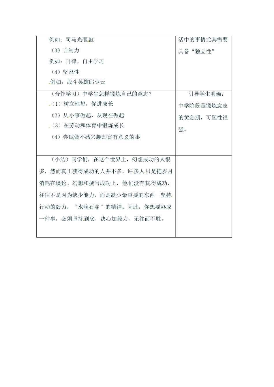 七年级政治上册 2.3 立志与成功 教学设计 湘教版教材_第2页