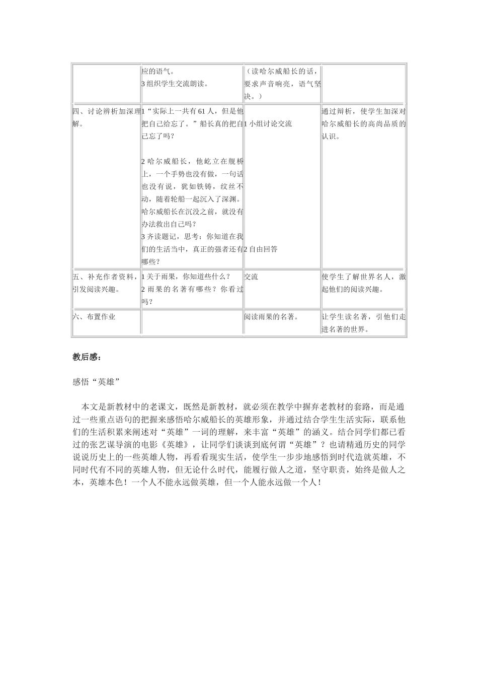 七年级语文上册 第一单元4《“诺曼底”号遇难记》教学设计 苏教版教材_第2页