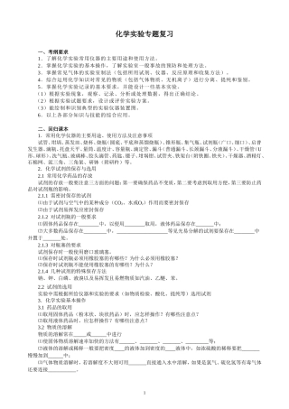 高三化学实验第二轮专题复习资料