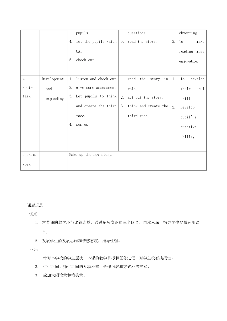 五年级英语上册 Module 3  Unit 9 (Story Time)教案 广州版_第3页