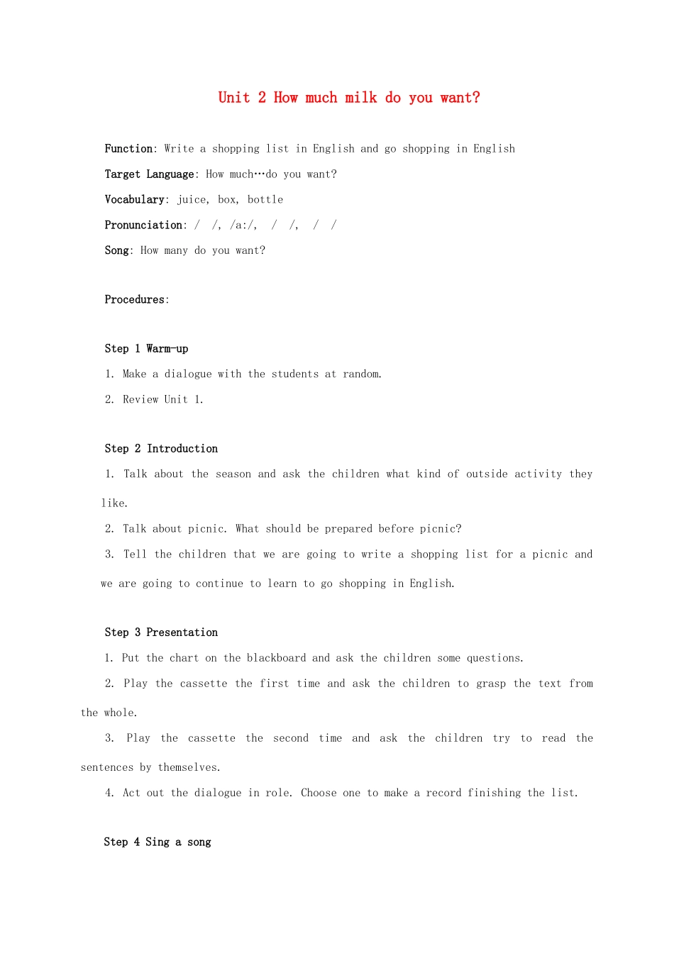 五年级英语上册 Module2 unit2教案 外研版_第1页