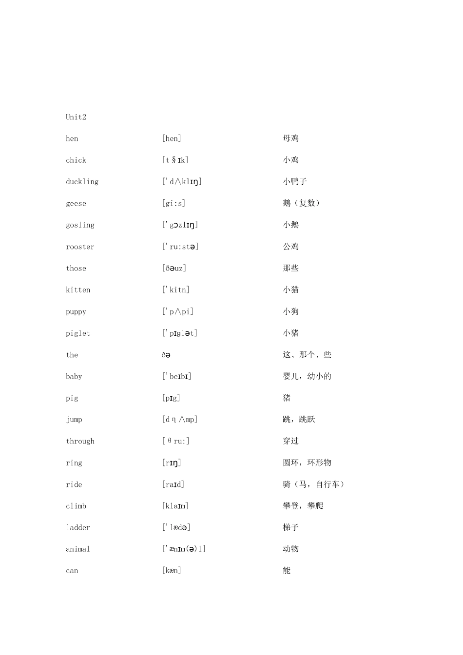 五年级英语上册 单词及音标解释教案 人教新版-人教版小学五年级上册英语教案_第2页