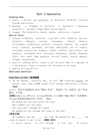 高中英语Unit 3 Australia人教版必修9