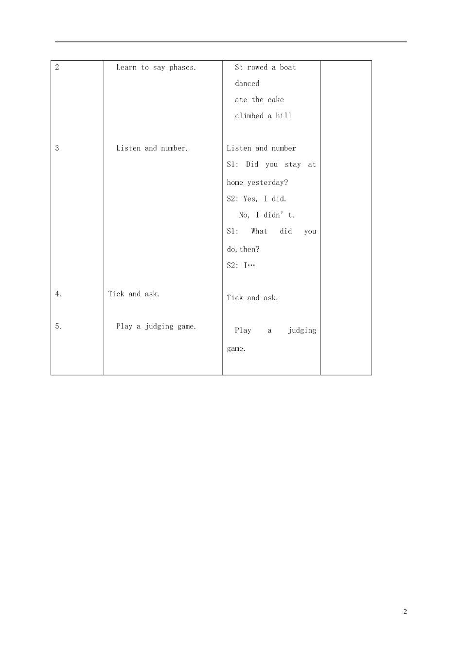 五年级英语下册 unit13 Lesson74教案 人教新起点_第2页