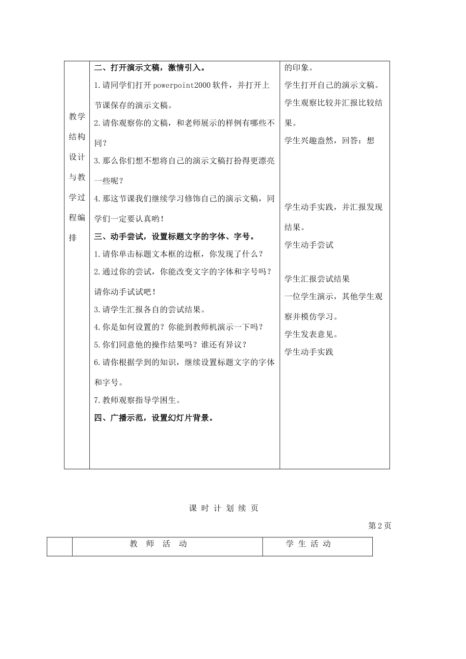 一年级信息技术下册 颐和园半日游——创建演示文稿（二）教案 河大版_第2页