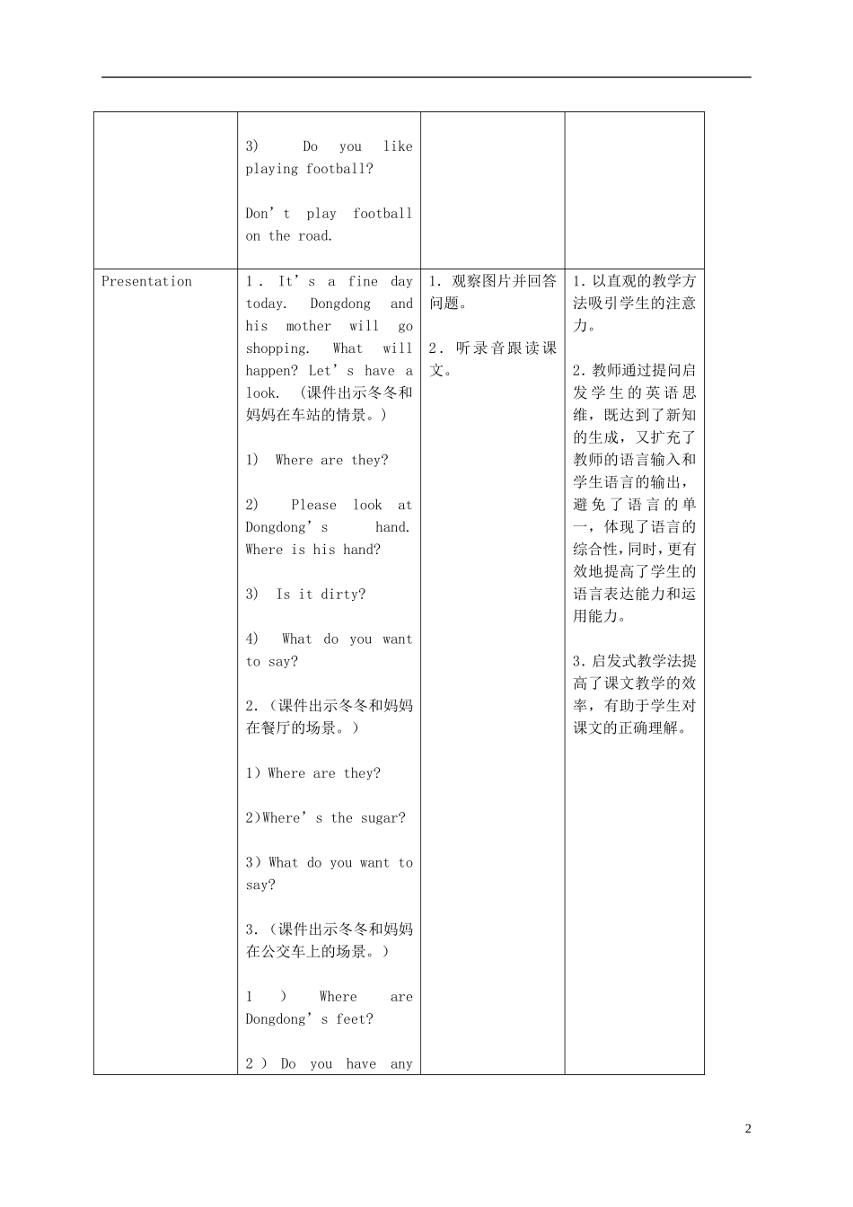 五年级英语下册 Unit 2(3)教案 湘少版_第2页