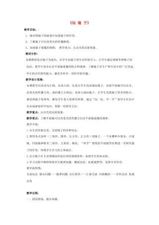 五年级科学下册《玩镜子》教学实录1 青岛版