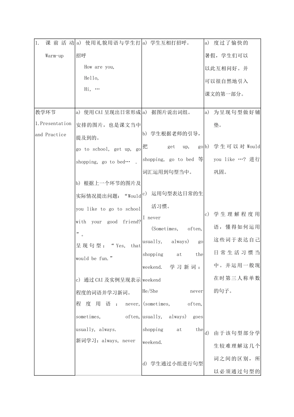 五年级英语上册 Module 1  Unit 1 (第二课时)教案 广州版_第2页