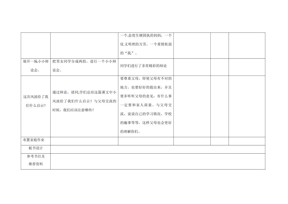 四川省华蓥市明月镇七年级语文上册 3 羚羊木雕（第2课时）教学设计 （新版教材）新人教版教材_第2页