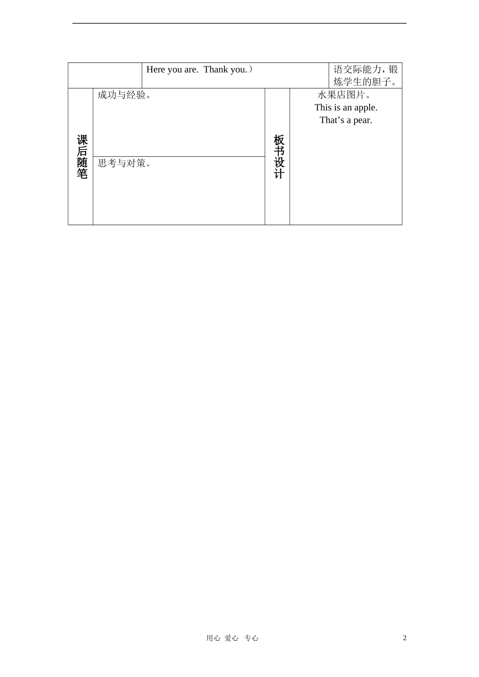 一年级英语上册 Unit 5 Fruit（Period Two）教案 沪教牛津版_第2页