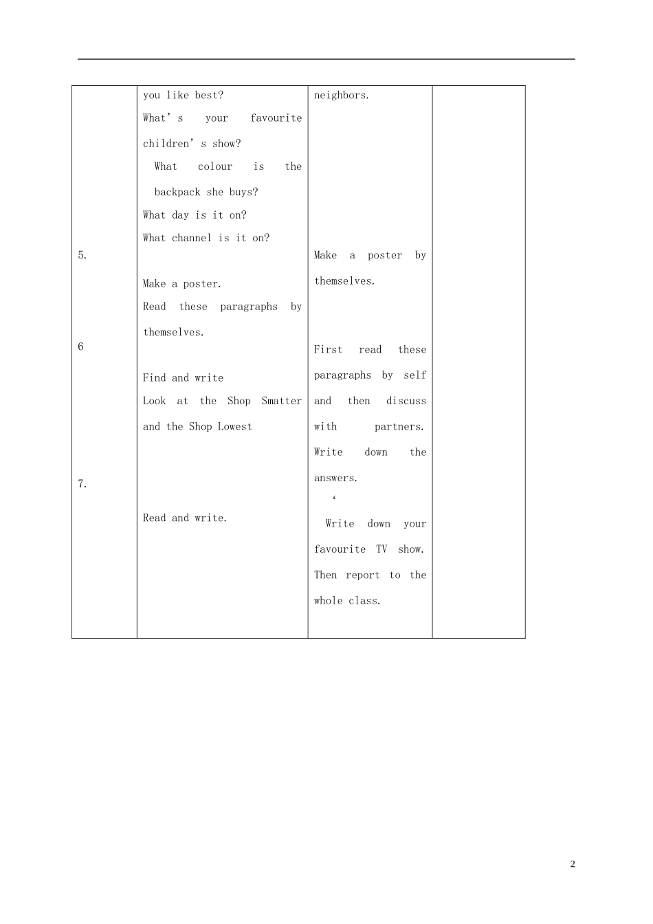 五年级英语上册 unit7 Lesson39教案 人教新起点_第2页