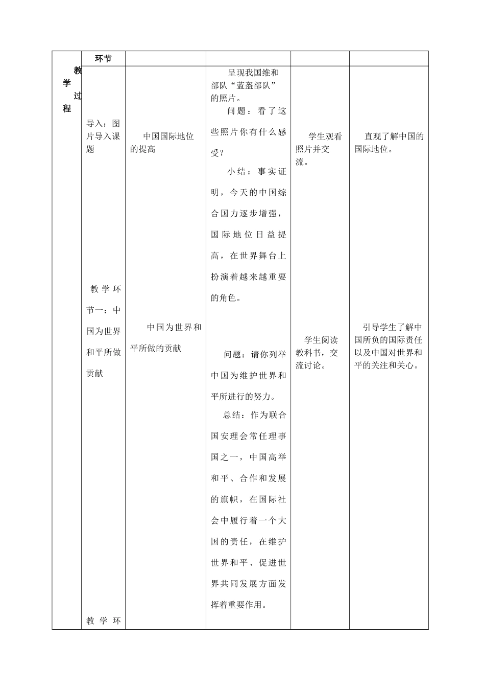 九年级政治 中国的声音教学设计与反思 教科版教材_第2页