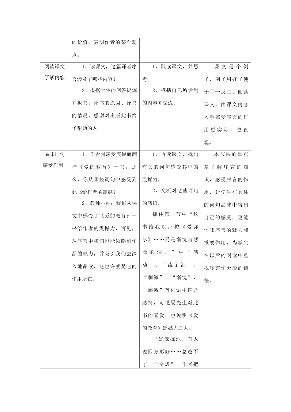 七年级语文下册 第30课《爱的教育》译者序言教学设计 沪教版教材_第3页