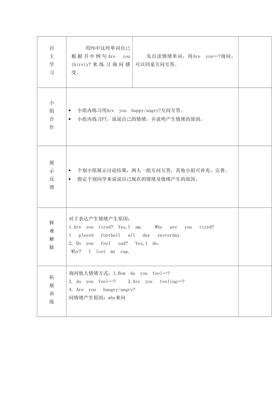 五年级英语上册 Module 9 Unit 2 I feel happy（第2课时）教案 外研版（三起）-外研版小学五年级上册英语教案_第2页
