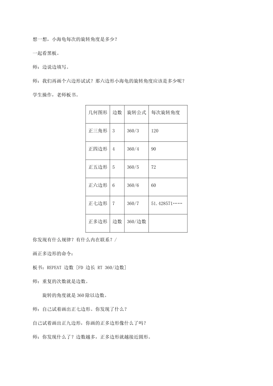 小学信息技术第三册下 第4课 省事省力来画图——如何使用Logo重复命令 2教案 泰山版_第3页