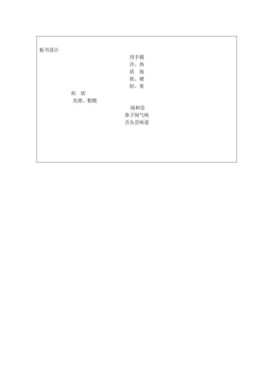 小学科学第一册 第二单元 学科学的好帮手 用手摸与闻合尝教案 新人教版-新人教版小学第一册自然科学教案_第3页