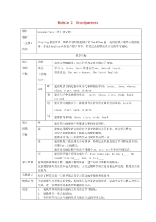 五年级英语下册 Module 2 Grandparents教案 外研版（三起）-外研版小学五年级下册英语教案