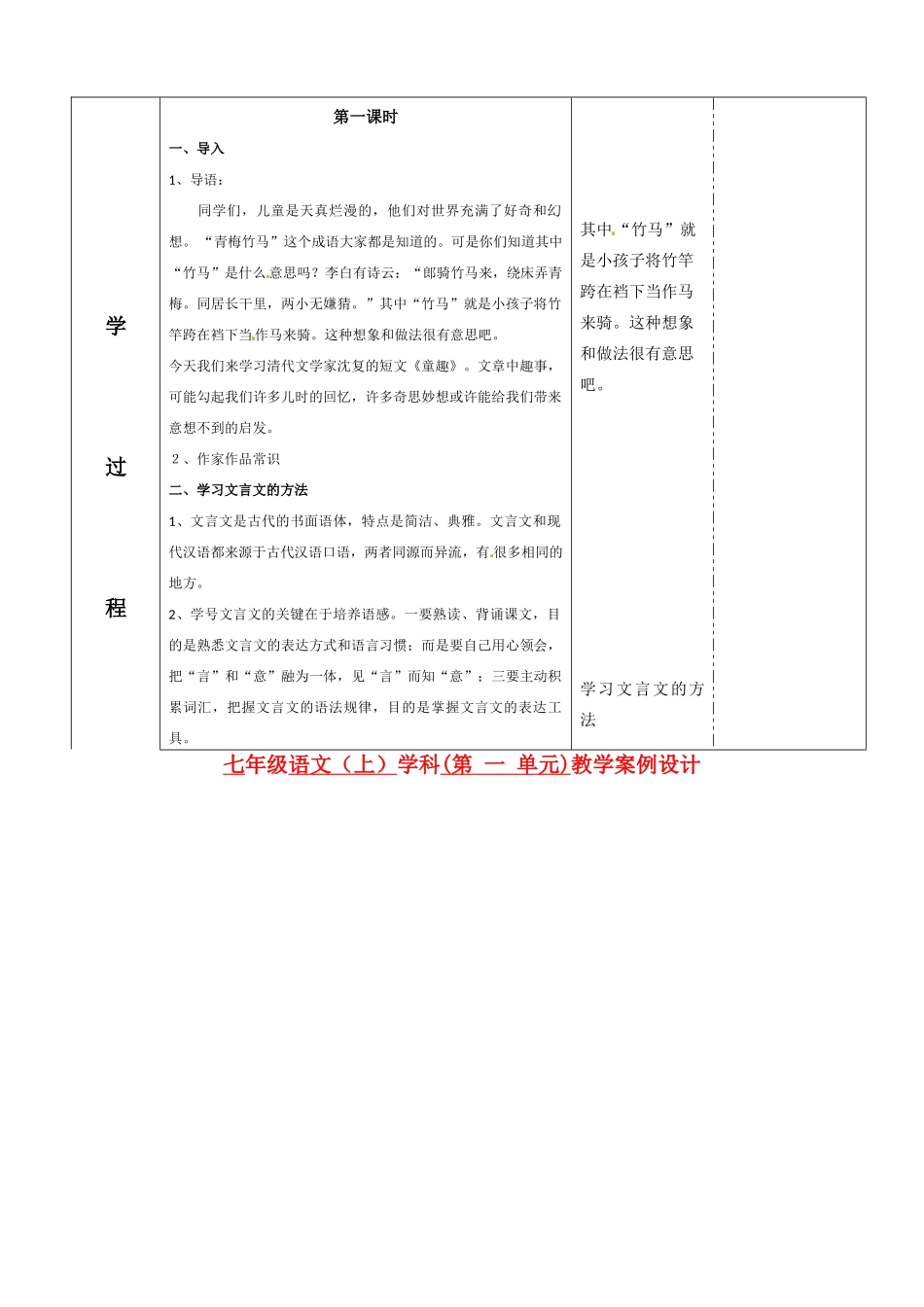 七年级语文上册《童趣》教学设计 人教新课标版教材_第2页