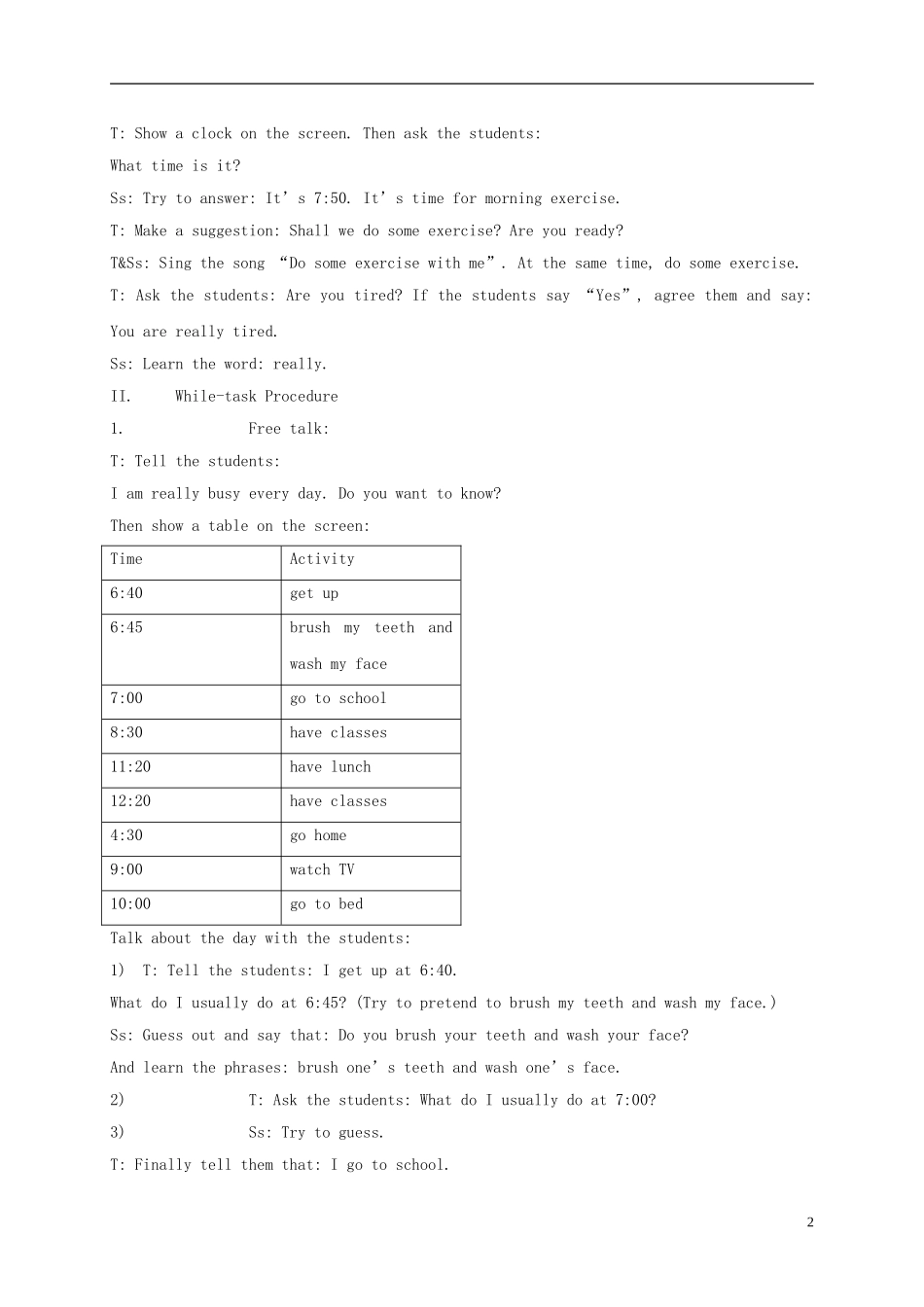 五年级英语下册 unit7第一课时教案 苏教牛津版_第2页