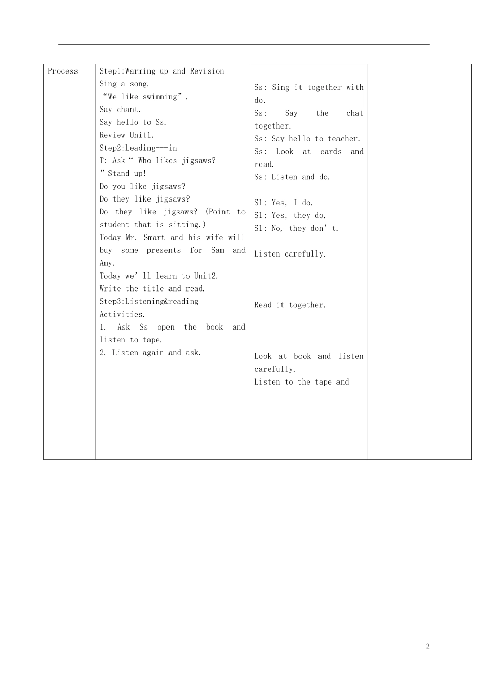 一年级英语下册 Module 10 Unit 2(1)教案 外研版（一起）_第2页