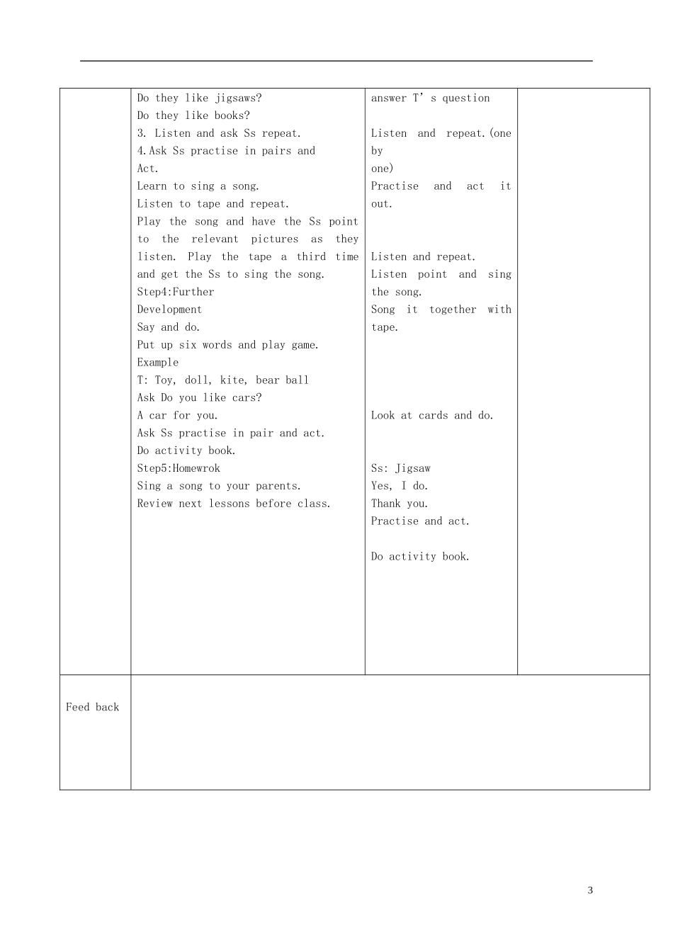 一年级英语下册 Module 10 Unit 2(1)教案 外研版（一起）_第3页