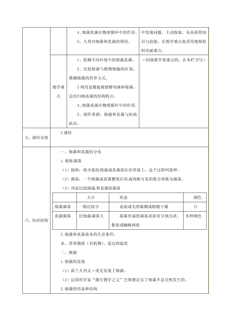八年级生物上册第五单元第四章细菌和真菌集体备课(新版)新人教版_第2页