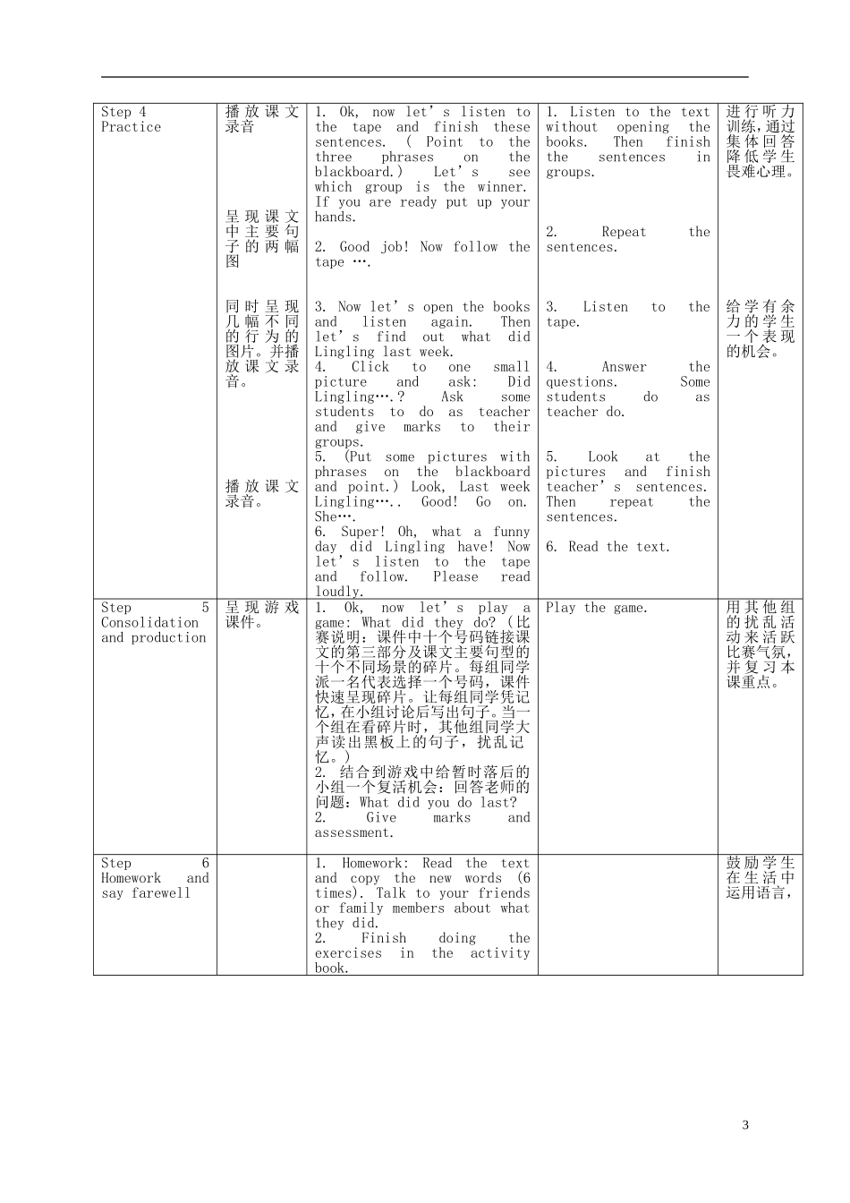 五年级英语下册 Module9 unit1（2）教案 外研版_第3页