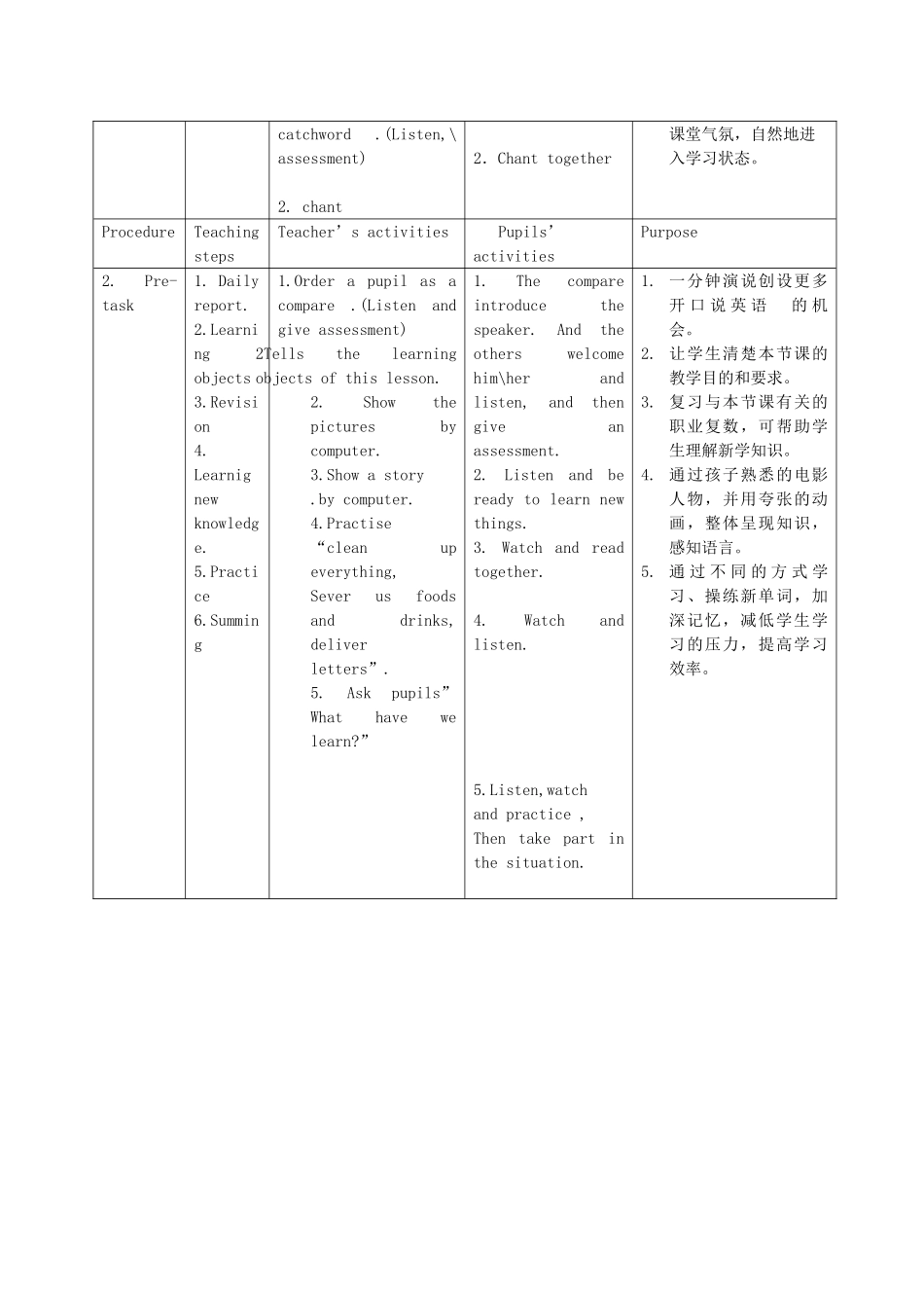 五年级英语上册 Module 4 Unit 11(1)教案 广州版_第2页