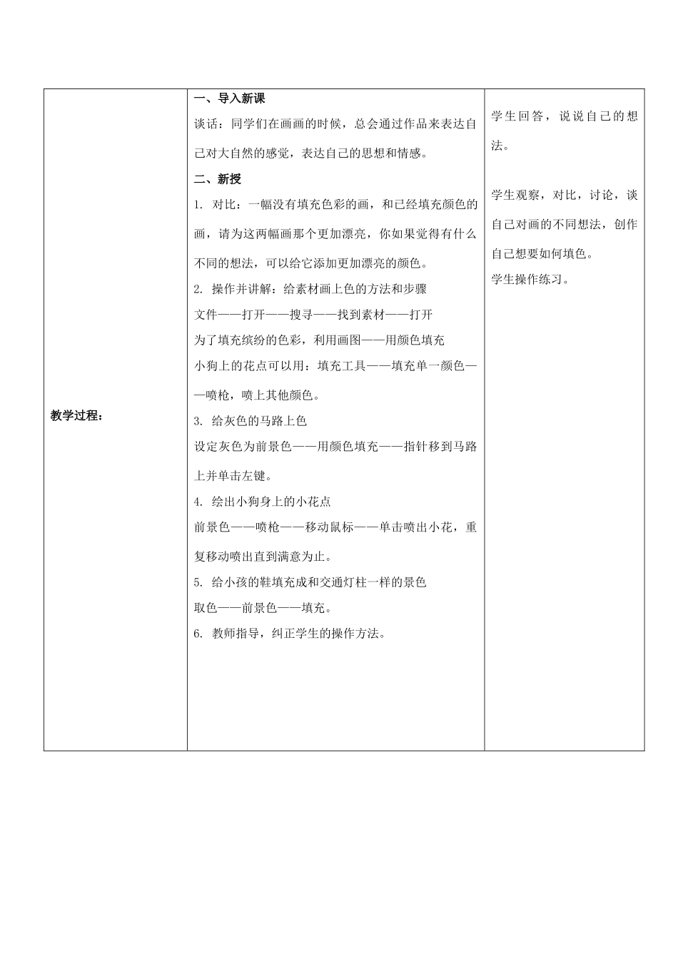 一年级信息技术上册 缤纷的色彩——“喷枪”工具与颜色填充的使用 2教案 河大版_第2页
