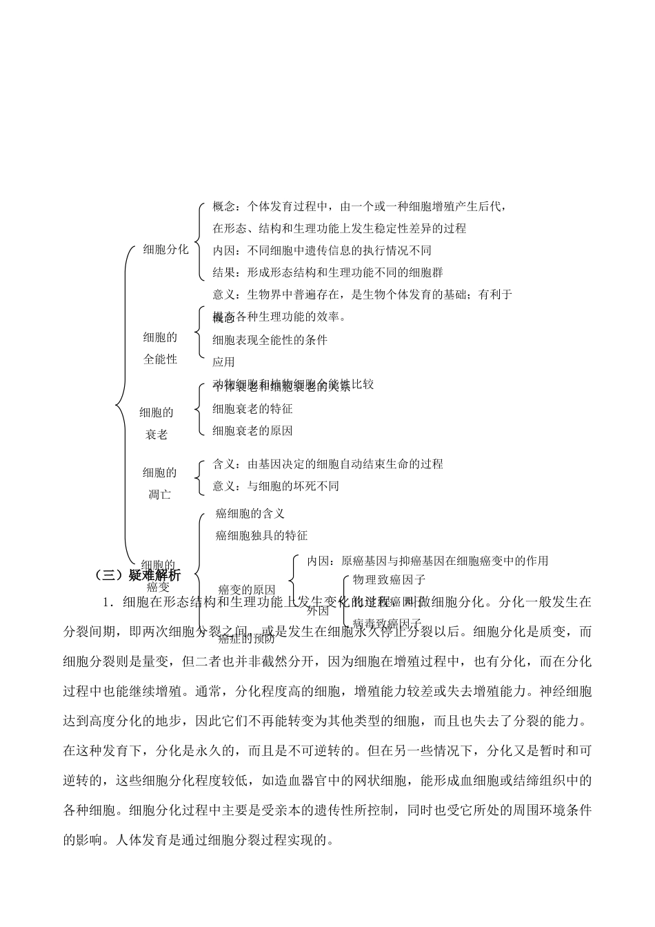 新人教版高中生物必修1细胞分化、衰老、凋亡和癌变_第2页