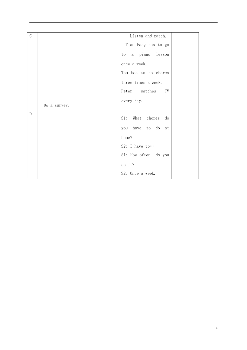 五年级英语下册教案 unit12 Lesson67教案 人教新起点_第2页