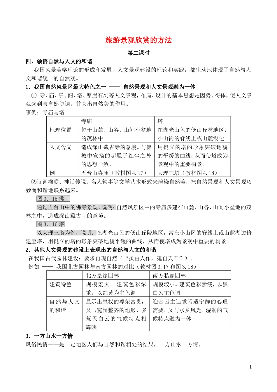 山西省运城市康杰中学高中地理 3.2 旅游景观欣赏的方法（第2课时）教案 新人教版选修3_第1页