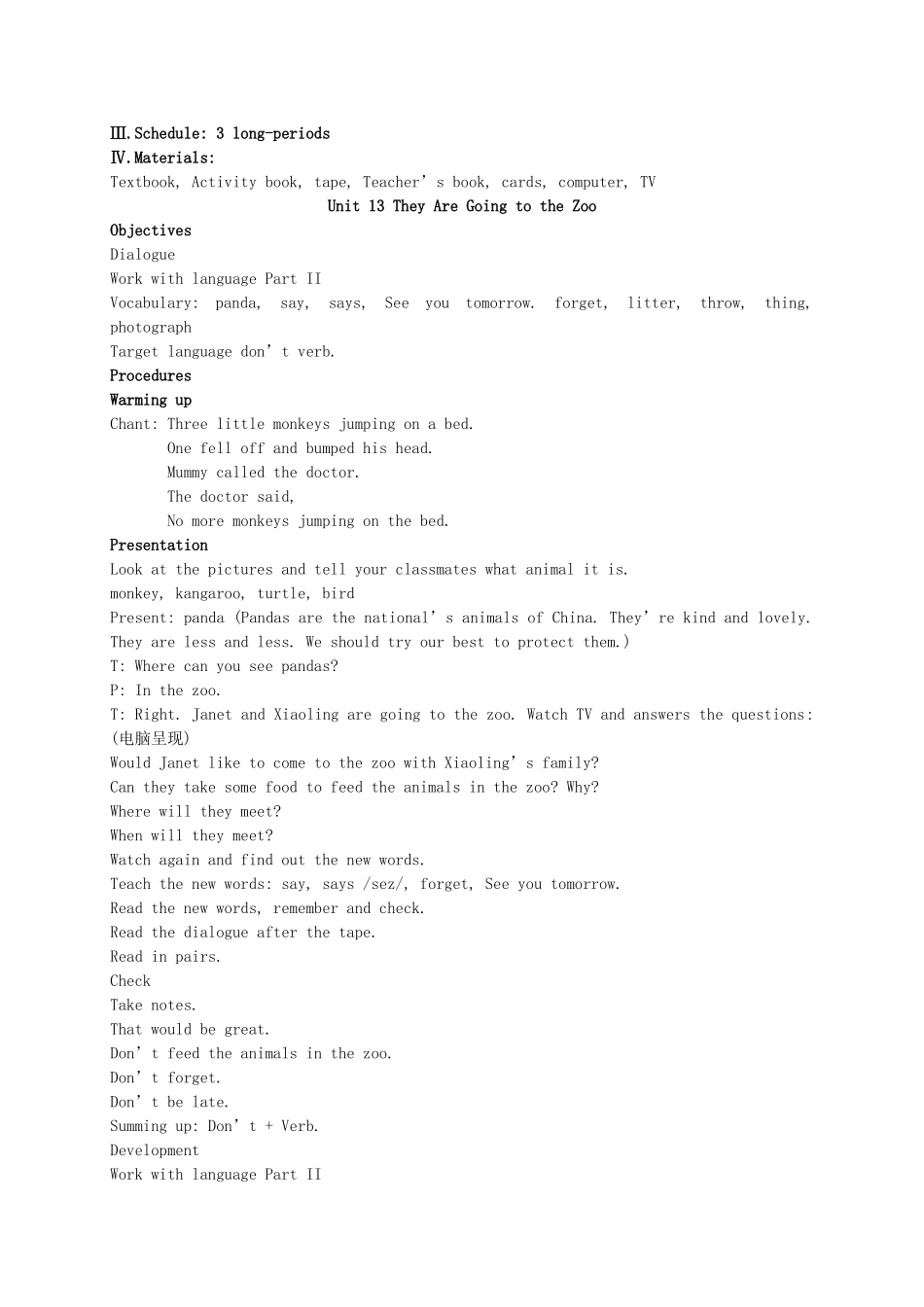 五年级英语上册 Module 5 Unit 13(15)教案 广州版_第2页