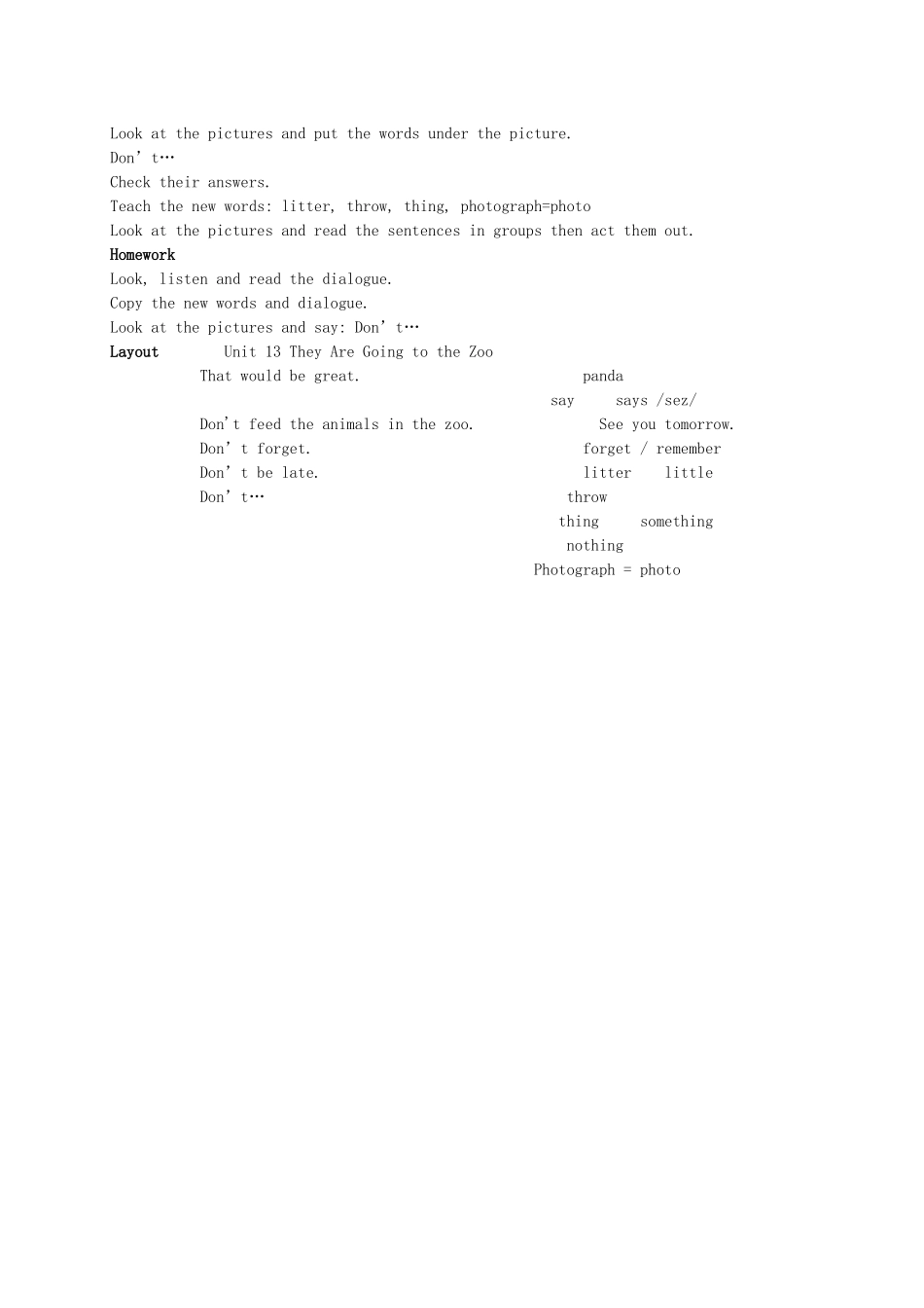 五年级英语上册 Module 5 Unit 13(15)教案 广州版_第3页