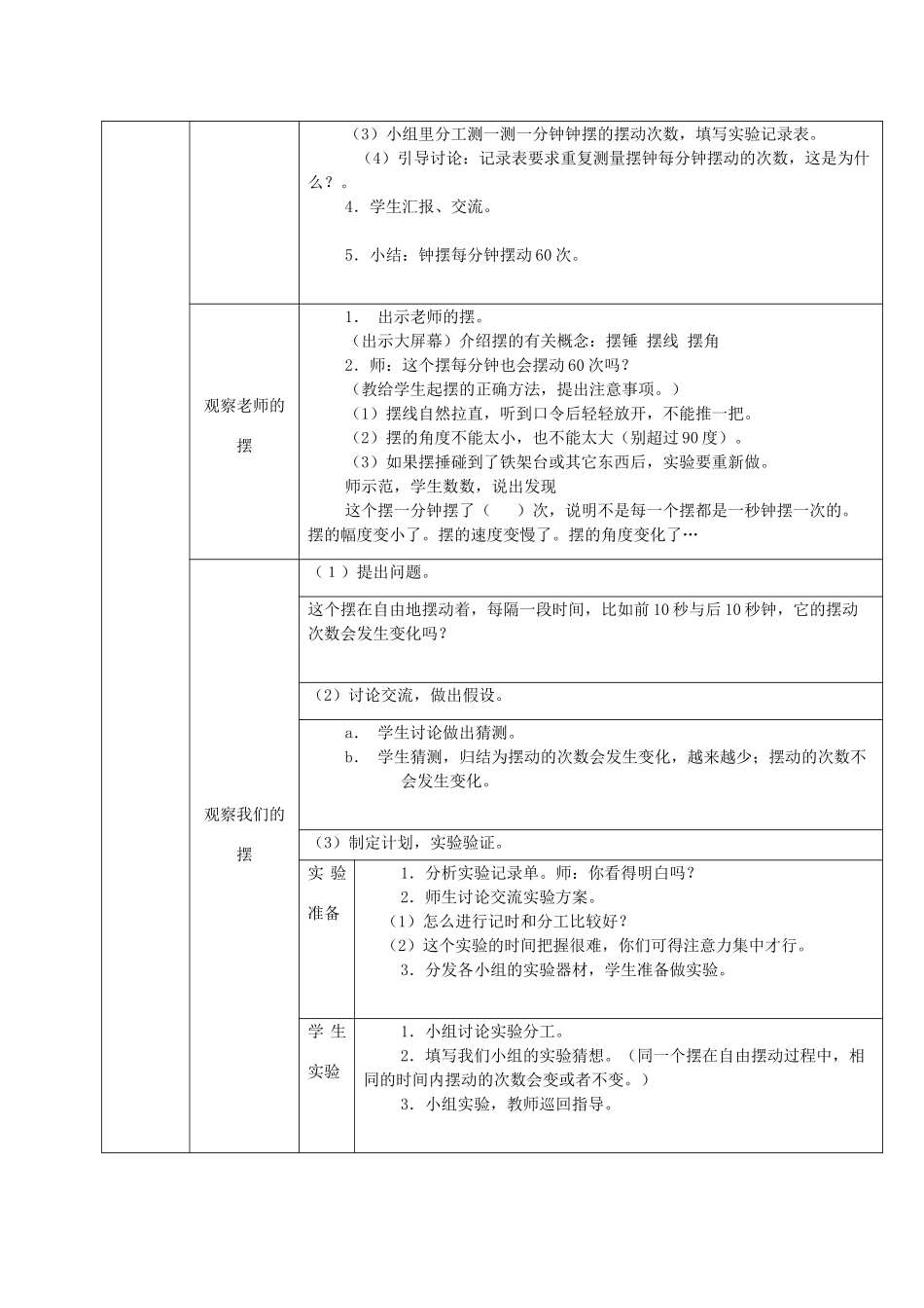 五年级科学下册 机械钟摆 2教案 教科版_第2页