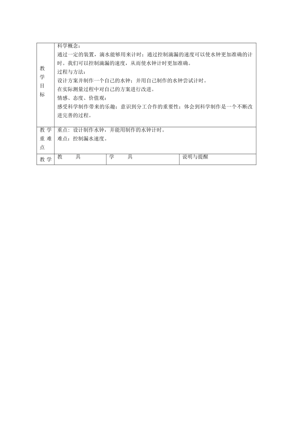 五年级科学下册 我的水钟5教案 教科版_第2页