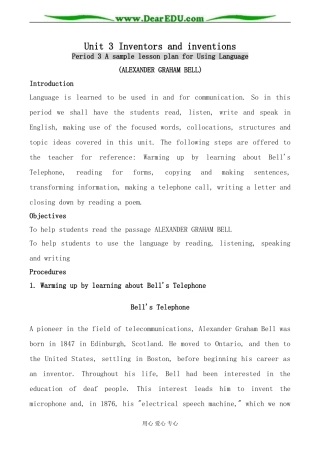 人教版英语选修8 Unit3 Inventors and inventions--Period3