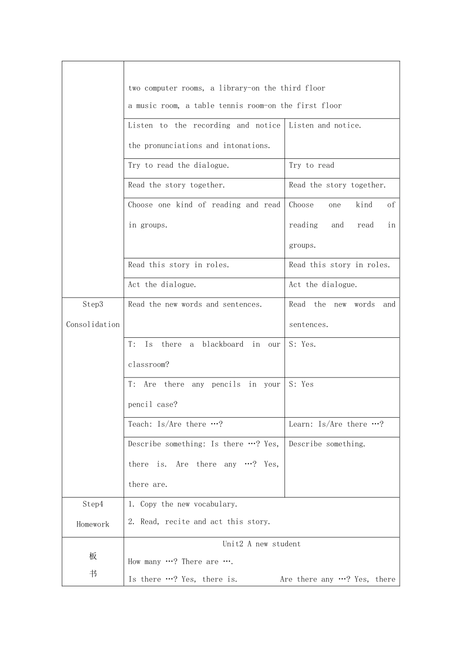 五年级英语上册 Unit 2 A new student（第1课时）教案 牛津译林版（三起）-牛津版小学五年级上册英语教案_第2页