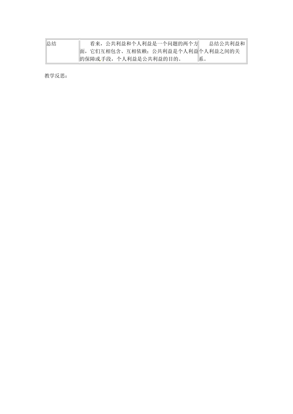 四川省宜宾县复龙初级中学八年级政治下册 第五课 公私之间教学设计 教科版教材_第3页