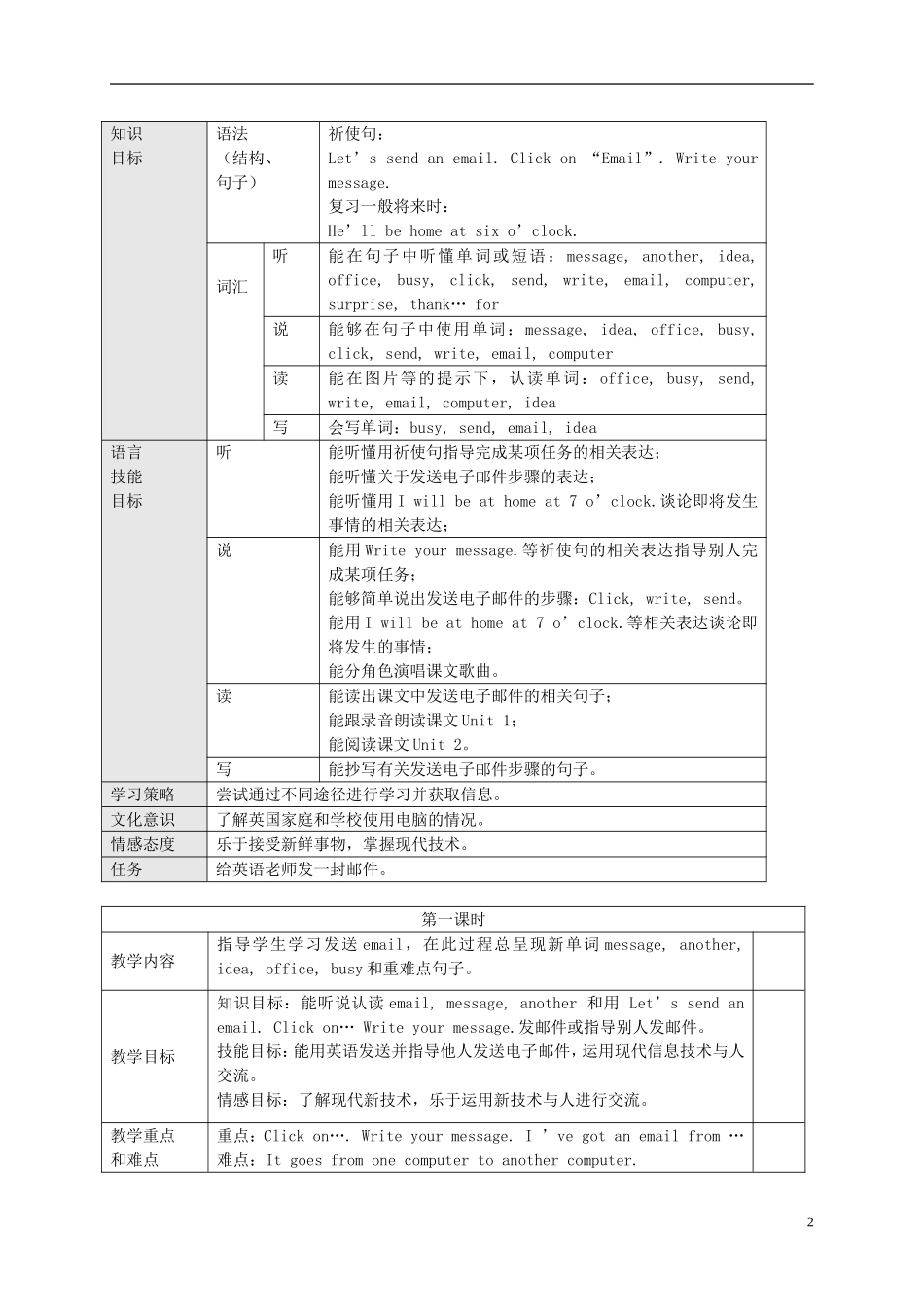 五年级英语下册 Module 7 Unit 1(4) 第一课时教案 外研版_第2页