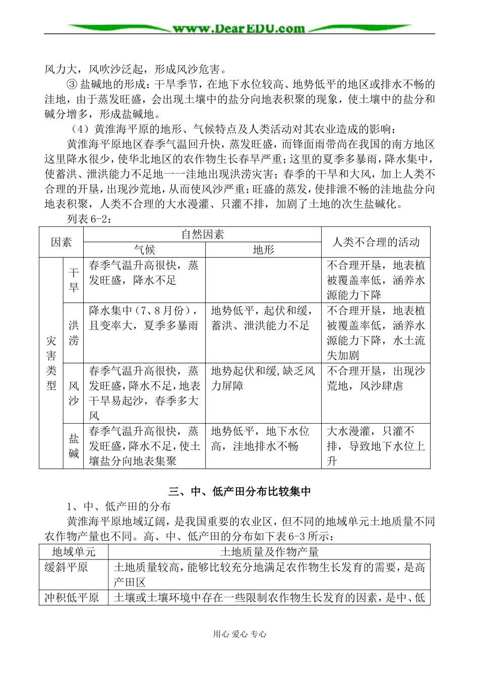 人教版高中地理选修二中、低产田治理的地理背景教案_第3页