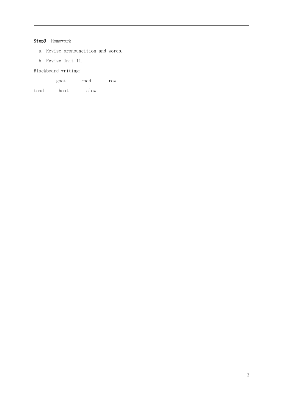 五年级英语上册 unit11(3)教案 广东版开心_第2页